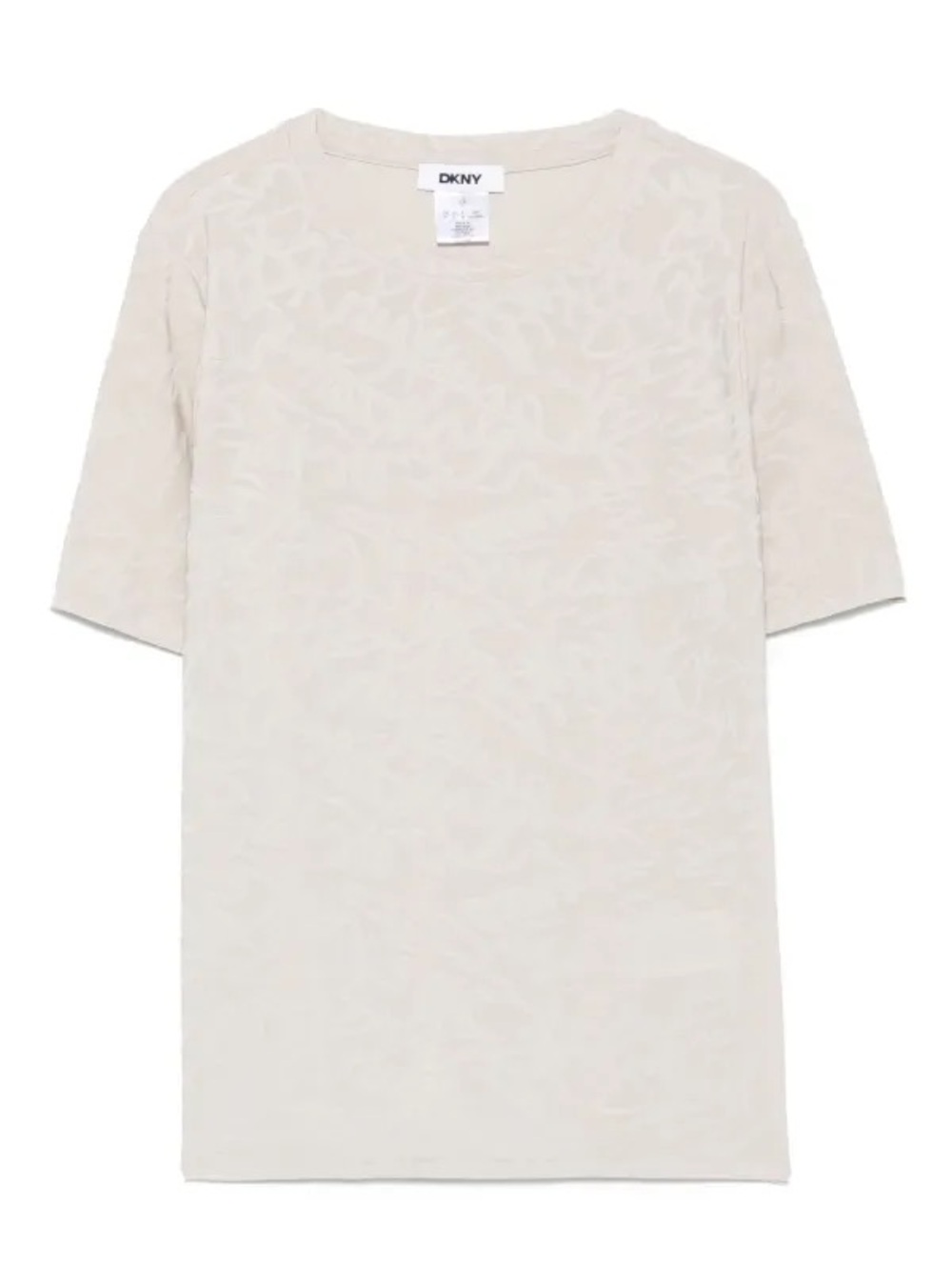 DKNY Cream Logo-Jacquard Short Sleeve T-Shirt